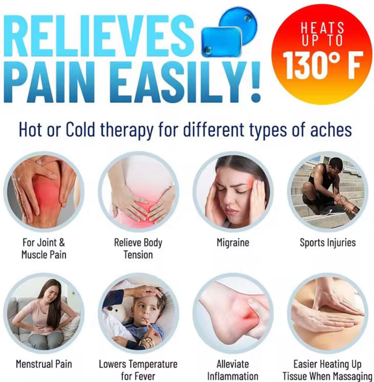 A-RUN Reusable Heat Pack, Pain relief, Muscle soreness , Periods cramps